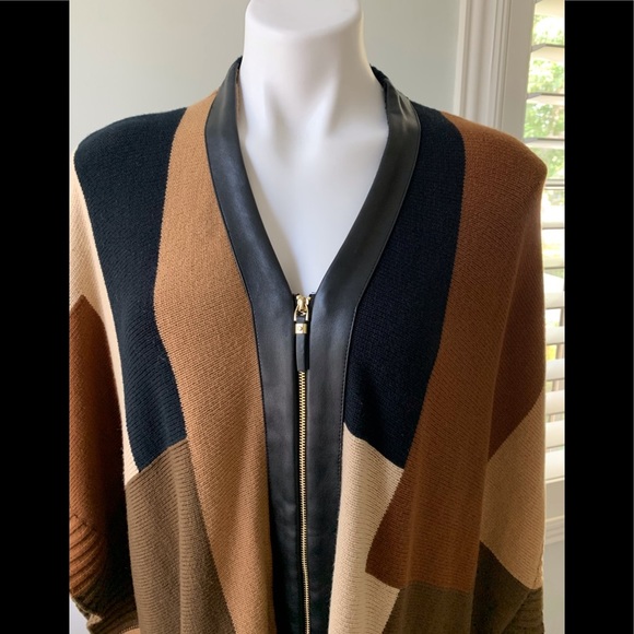 Rafaella Color Block Intarsia Poncho - Picture 9 of 9